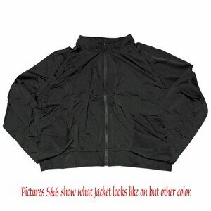 Halara Womens Black Lightweight Cropped Zip-Up Jacket With Back Ventilation XL N